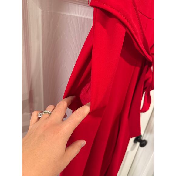 Calvin Klein Belted Wide Leg Jumpsuit Red Size 12 - Picture 5 of 9